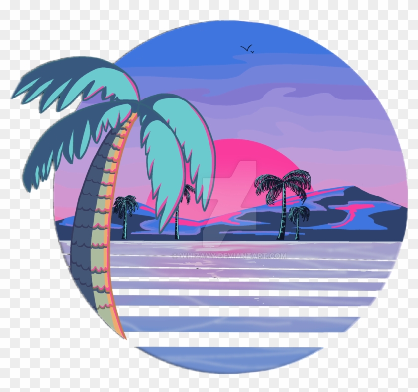 Aesthetic Clipart Beach Vaporwave Beach Hd Png Download