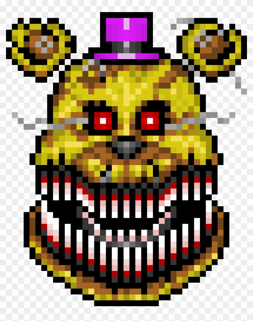 Nightmare Fredbear Returns in pixel form. : r/fivenightsatfreddys