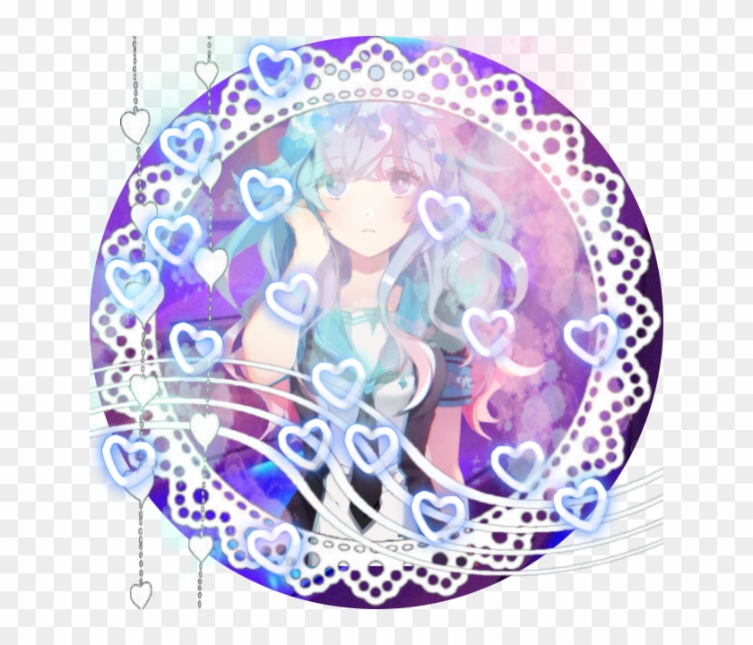 Pfp Kawaii Blue White Neon Chalk Dust Girl Circle Hd Png Download 640x640 Pngfind