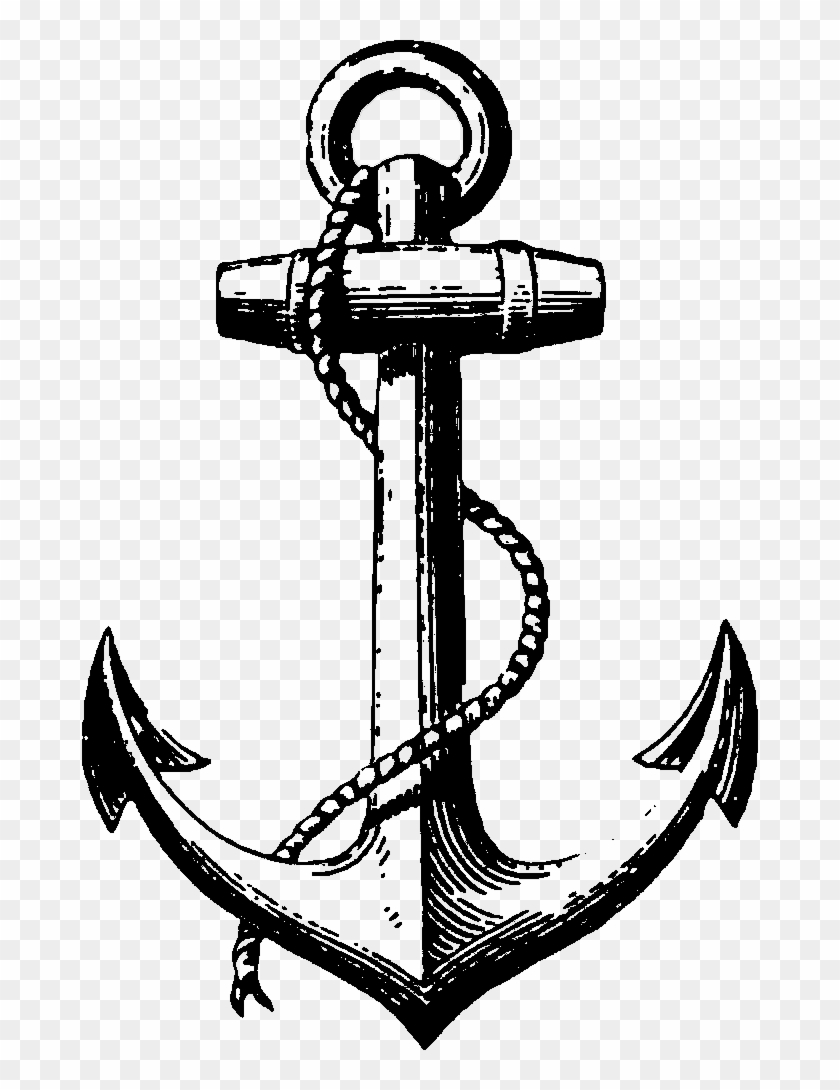 Old Drawing Anchor - Anchor Clip Art, HD Png Download - 676x1010