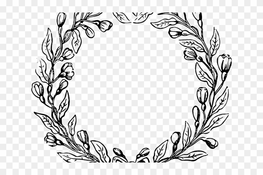 Drawn Wreath Transparent Background Black And White Floral Wreath Png Png Download 640x480 5821602 Pngfind