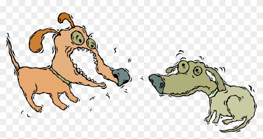 Vector Illustration Of Angry Dog Barks At Timid Dog - Cartoon, HD Png Download - 1451x700(#5866683) - PngFind Vector Illustration Of Angry Dog Barks At Timid Dog - Cartoon, HD Png Download - 1451x700(#5866683) - PngFind