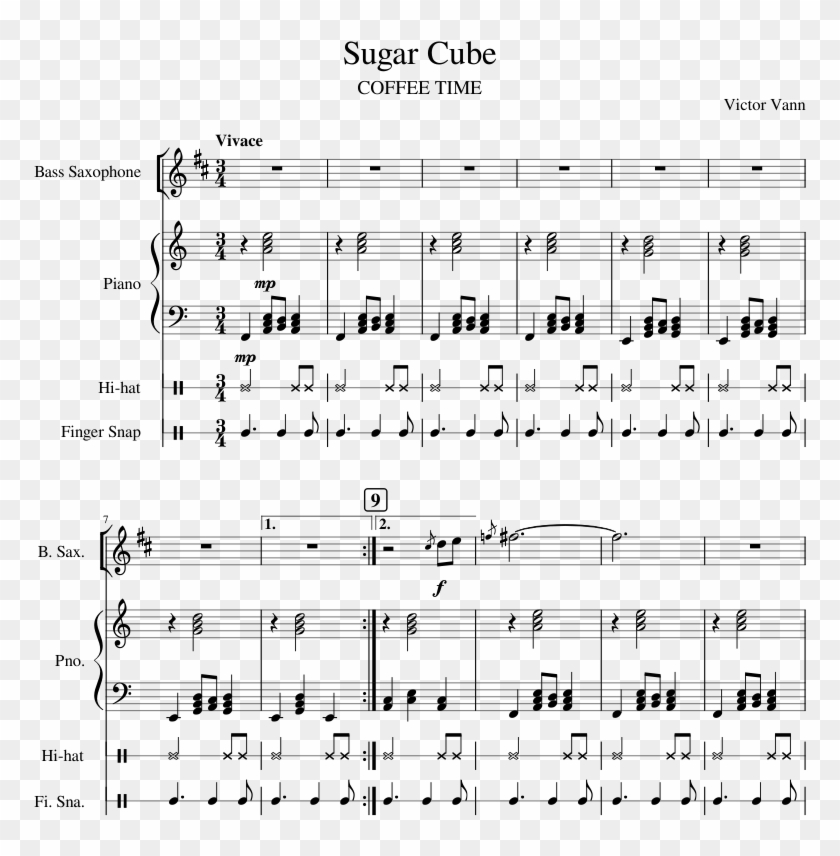 Sugar Cube Sheet Music For Piano Baritone Saxophone Sheet