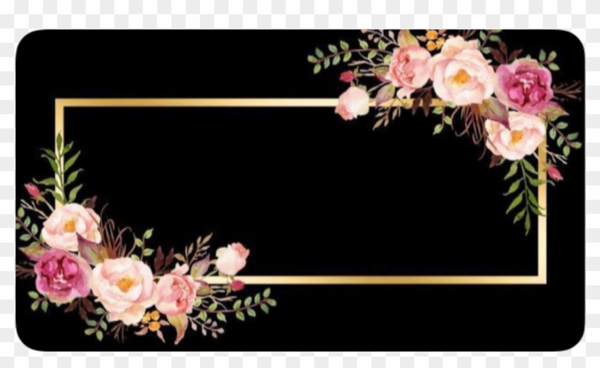 Frame Flowers Gold Rectangle Black Flower Frame Rectangle Gold Hd Png Download 1024x1024 Pngfind