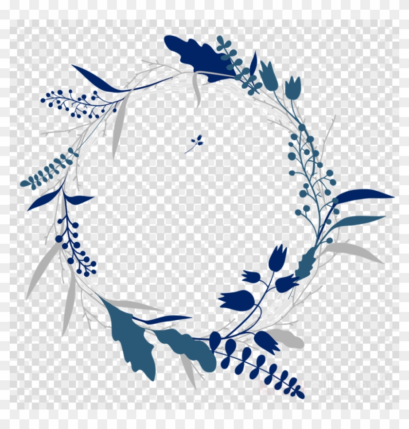 Logo Bunga Png - Blue Flowers Wreath Png Transparent, Png Download