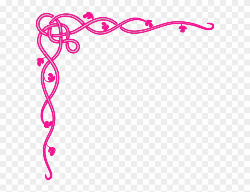 Hot Pink Swirl Clip Art At Clker - Corner Border Design Red, HD Png  Download - 600x565(#5895945) - PngFind
