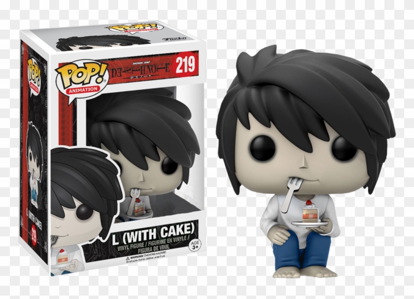 L With Cake Pop Vinyl Figure L With Cake Funko Pop Hd Png Download 768x527 Pngfind