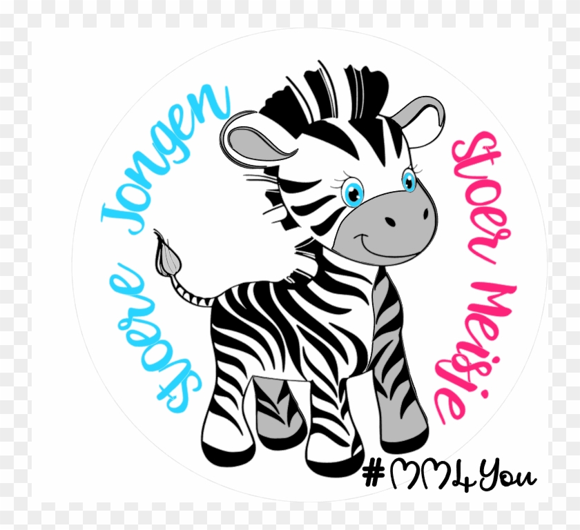 Sluitstickers Op Rol Ontwerp Baby Zebra - Infant, HD Png Download -  748x688(#5926369) - PngFind