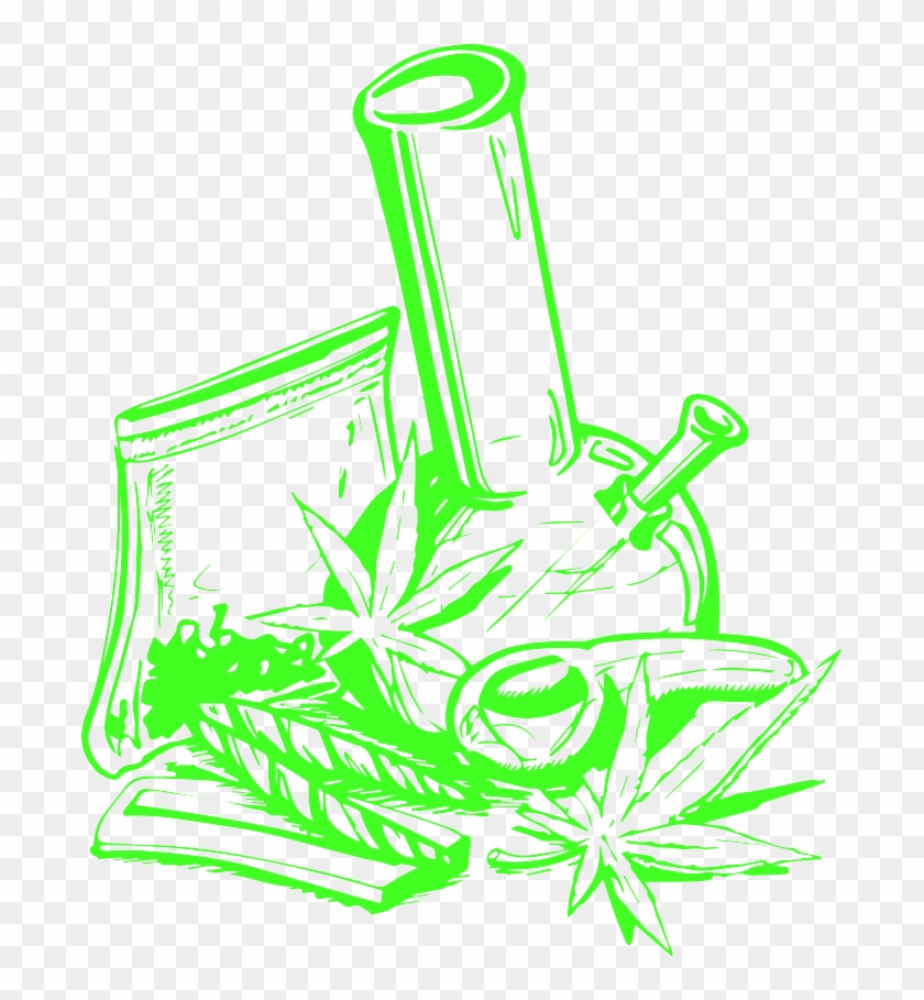 Cannabis Bong Graphic - Cool Drawings Of Weed, HD Png Download -  691x829(#5933160) - PngFind