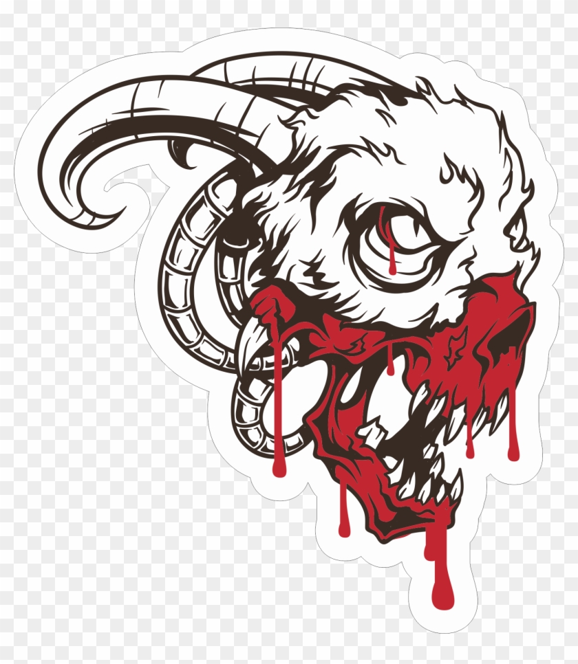 Blood Skull Sticker Goat Angry Hd Png Download 1548x1708 5936669 Pngfind - roblox bloody face decal