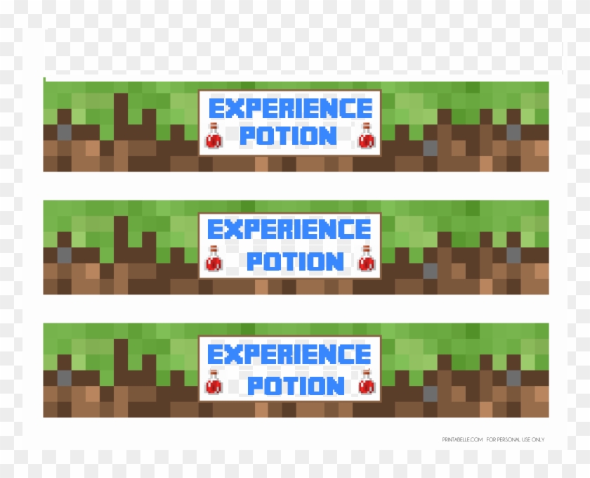 Experience Potion Labels - Minecraft Birthday Bottle Labels, HD Png Download - 776x600(#5939886 ...