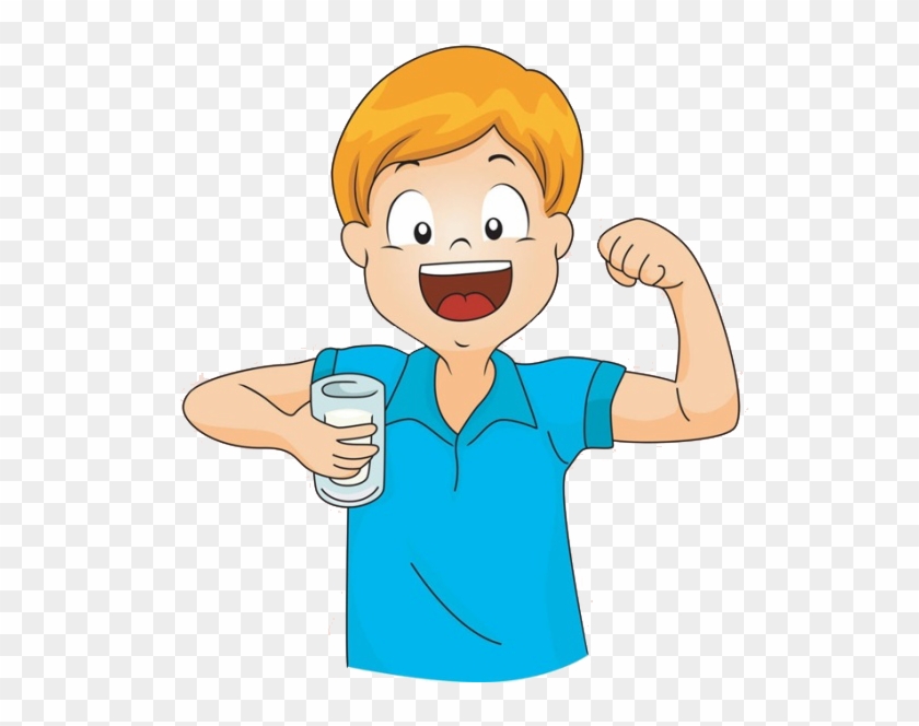 boy drinking water illustration