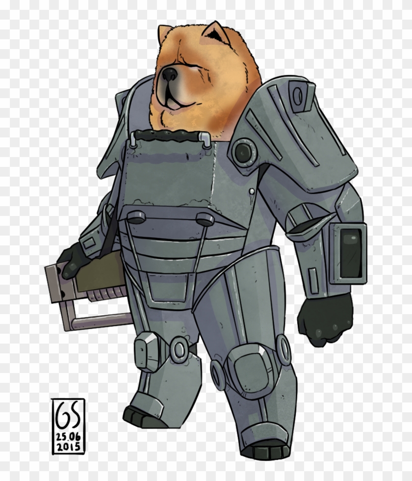 Power Armor Material Bat Files Dog In Power Armor Hd Png Download 663x900 Pngfind
