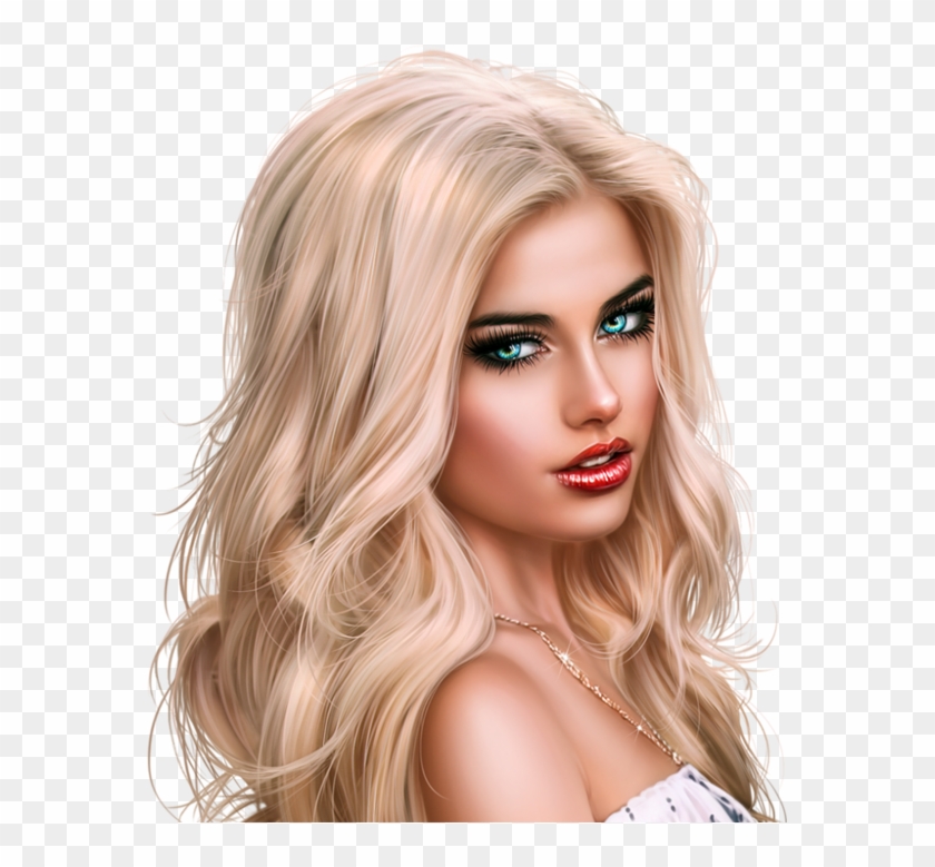 1 3d Girl, Girl Cartoon, Woman Face, Lady - Blond, HD Png Download -  575x699(#5998383) - PngFind