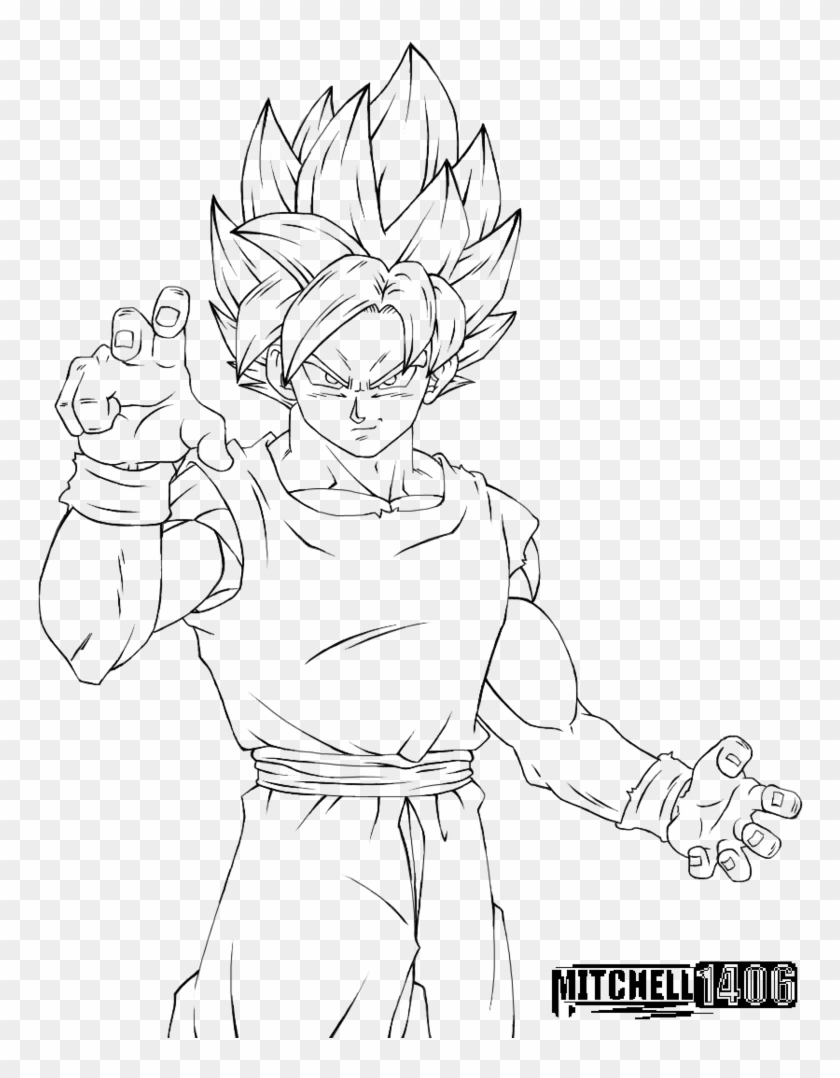 Perfected Super Saiyan Line Goku Ultra Instinct Drawing