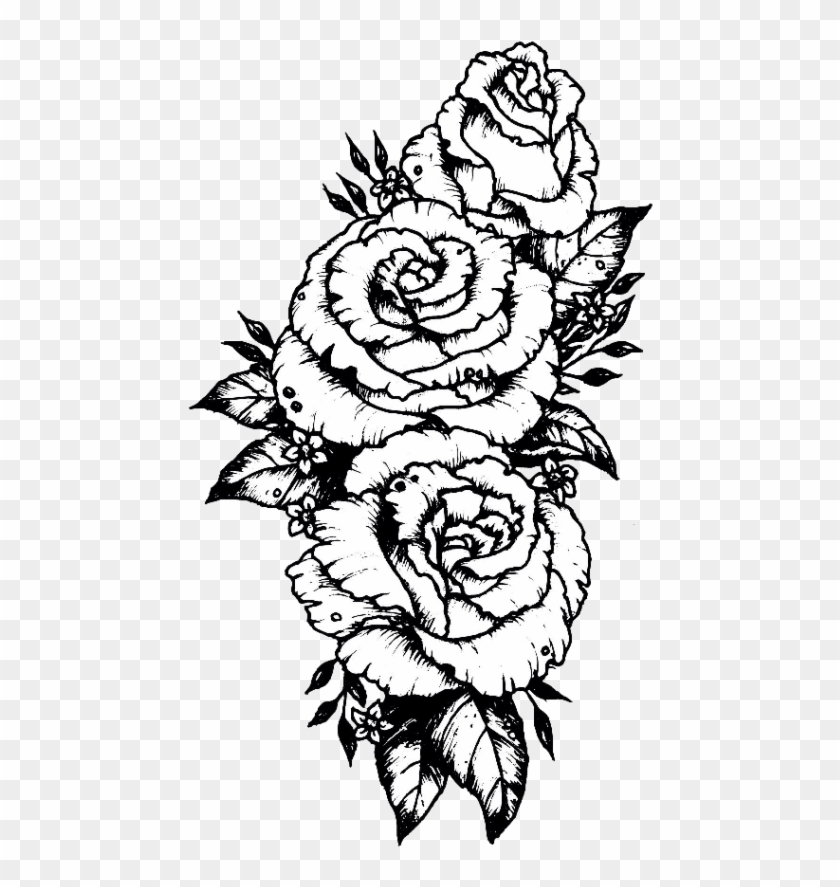 Tumblr Sticker Stickers Flower Flowers Rose Roses Black - Rose Forearm Tattoo  Drawing, HD Png Download - 466x807(#67824) - PngFind