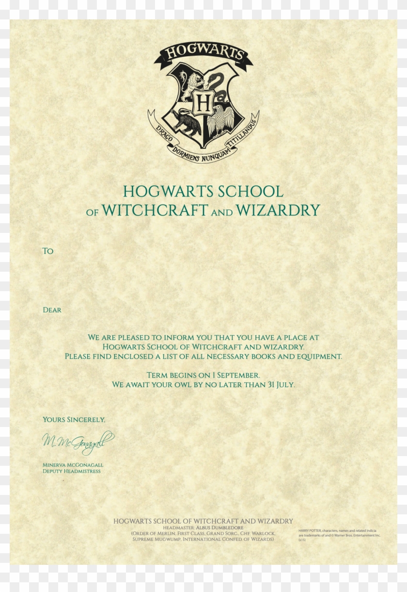 21 X 21 21 - Personalised Hogwarts Acceptance Letter Template With Regard To Acceptance Card Template