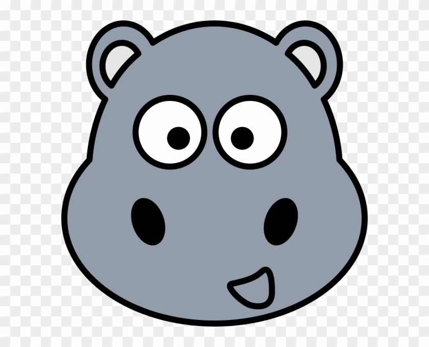 Hippo Head No Mouth Clip Art - Hippo Face Cartoon, HD Png Download -  594x598(#68235) - PngFind