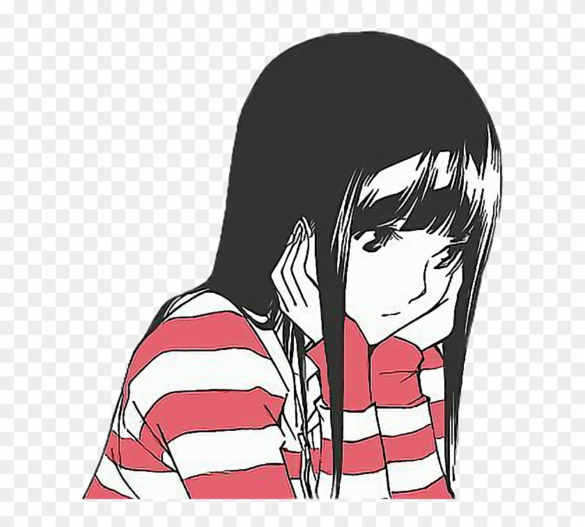 Aesthetic Aesthetictumblr Sad Animefreetoedit - Aesthetic Sad Anime Girl,  HD Png Download - 612x676(#6019602) - PngFind