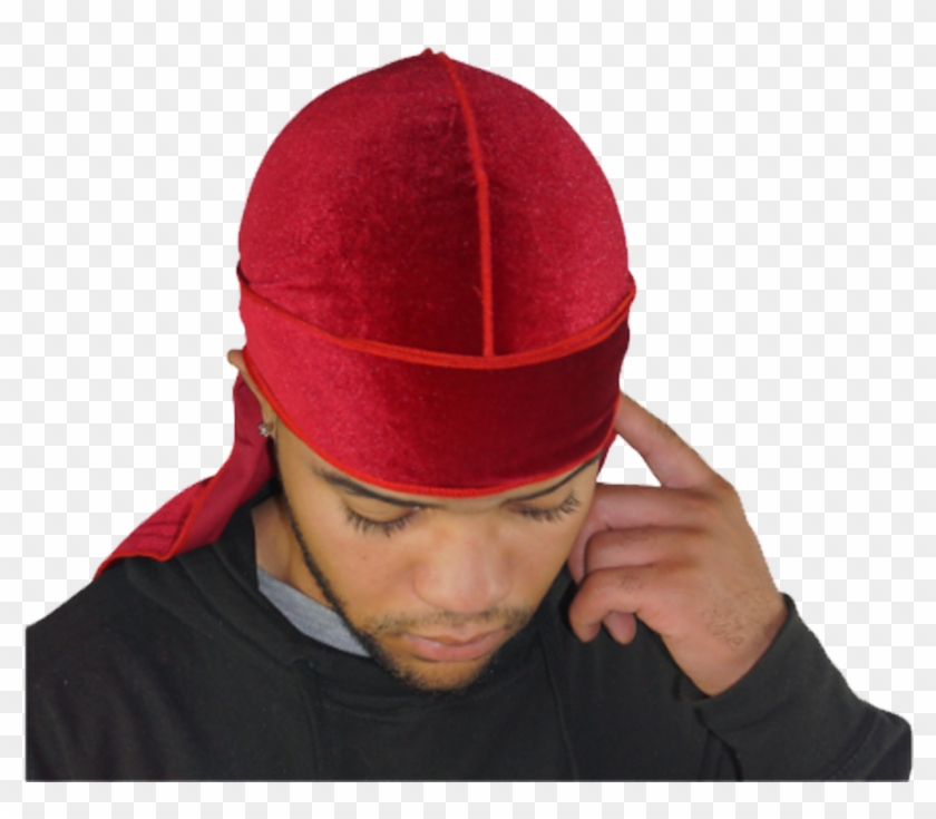 Durag Png Transparent Background - Black And Red Velvet Durag, Png Download 