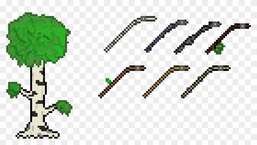 Birch Wood And Fishing Rods - Pixel Fishing Rod, HD Png Download