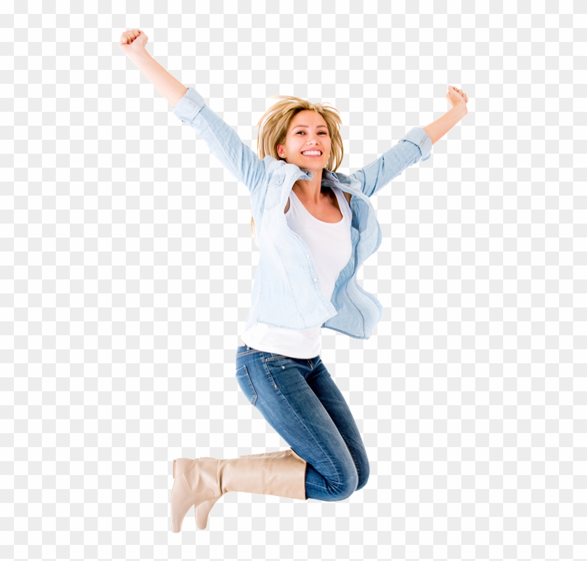 Happy Person Jumping Png Happy Woman Transparent Background Png Download 500x723 Pngfind