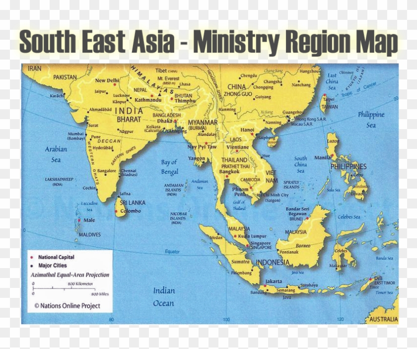 Se Asia Region Map - India And South East Asia Map, Hd Png Download - 850X650(#6125596) - Pngfind