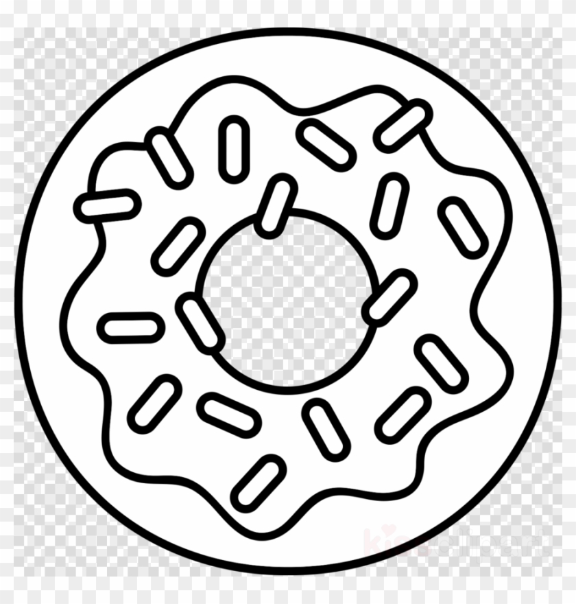 donut clip art black and white