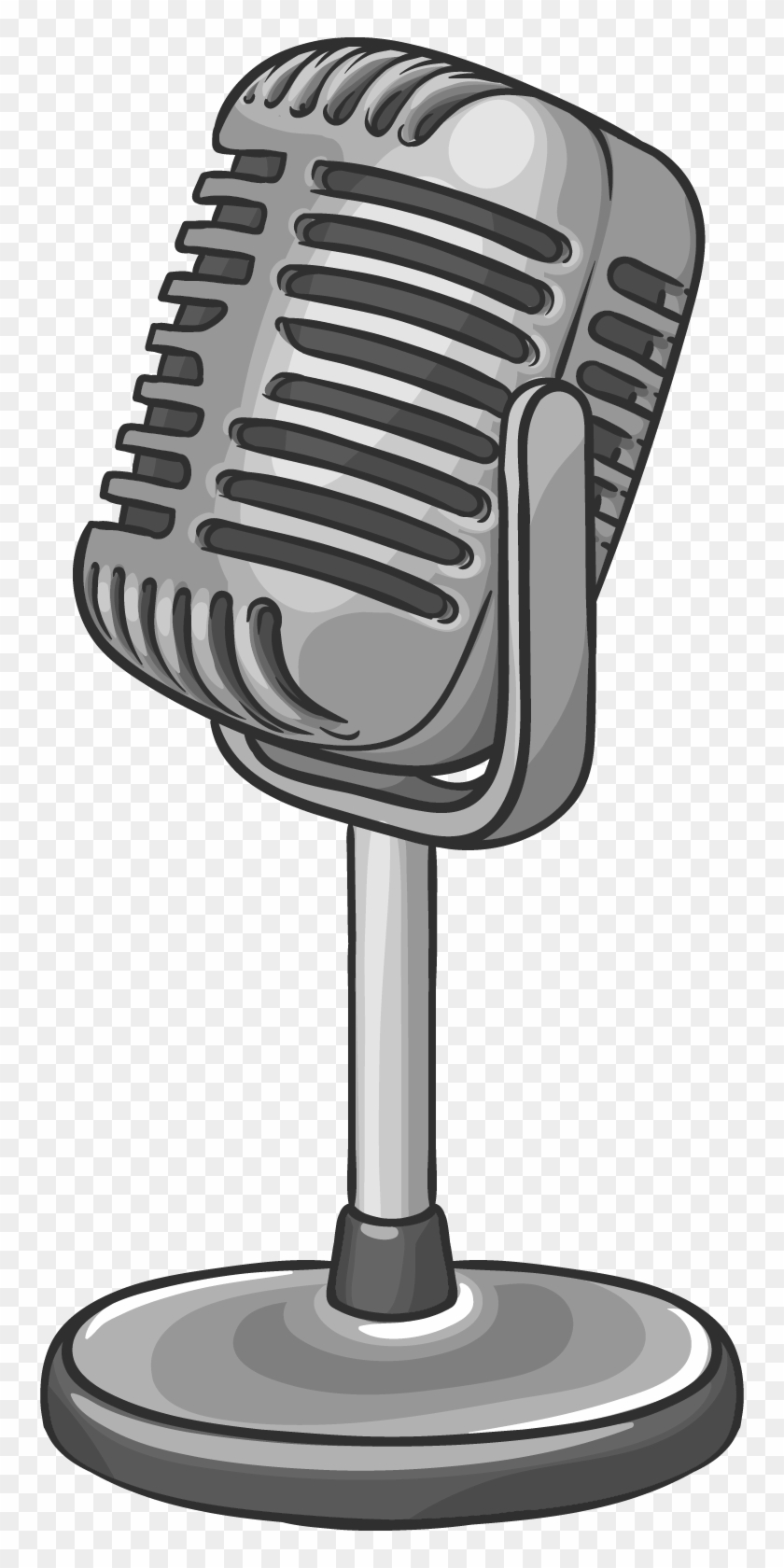 Microphone Icon Cartoon Hand - Microphone Cartoon Drawing, HD Png Download  - 754x1600(#6147106) - PngFind