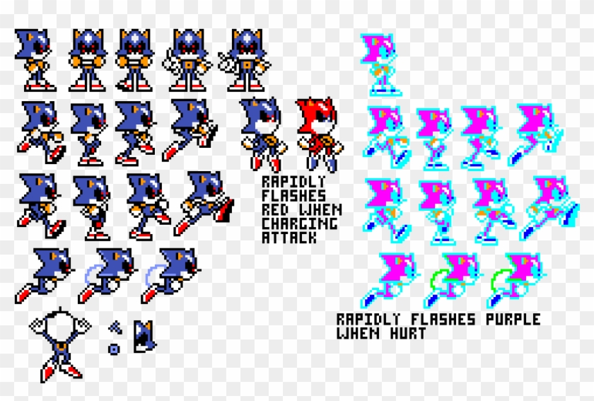 Metal Sonic Png - Sonic 3 Metal Sonic Sprites, Transparent Png