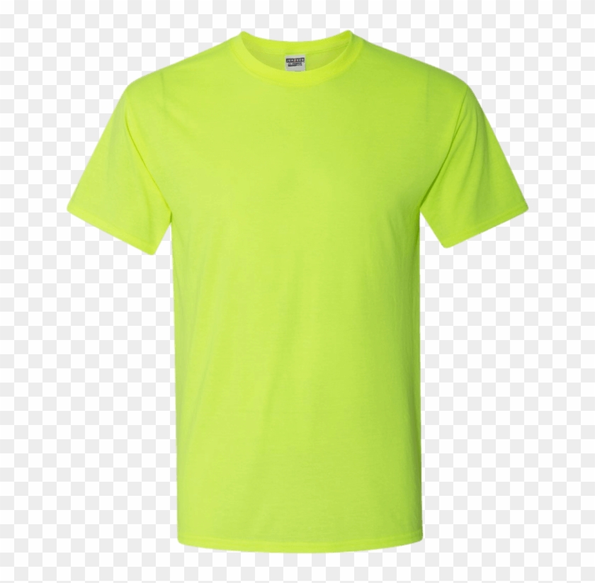 Jerzees-dry Power Safety Green T Shirts - Active Shirt, HD Png Download ...