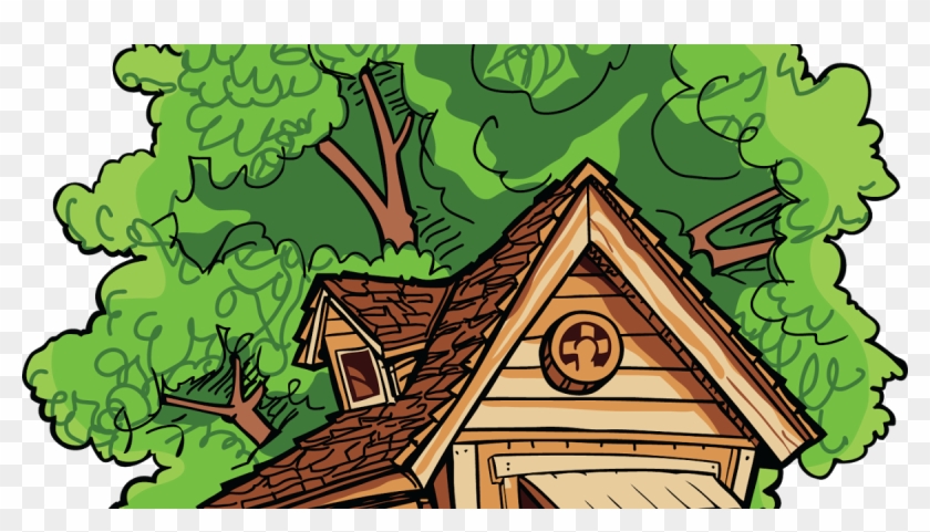 Cartoon Tree House Png / Vintage buildings, brown house near tree png.