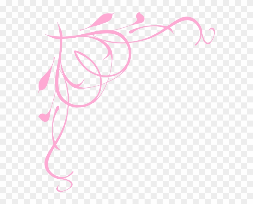 Heart Scroll Clip Art At Clker Pink Corner Border Png Transparent