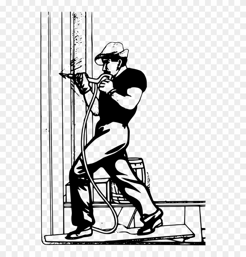 Medium Image Construction Worker Clipart Black And White