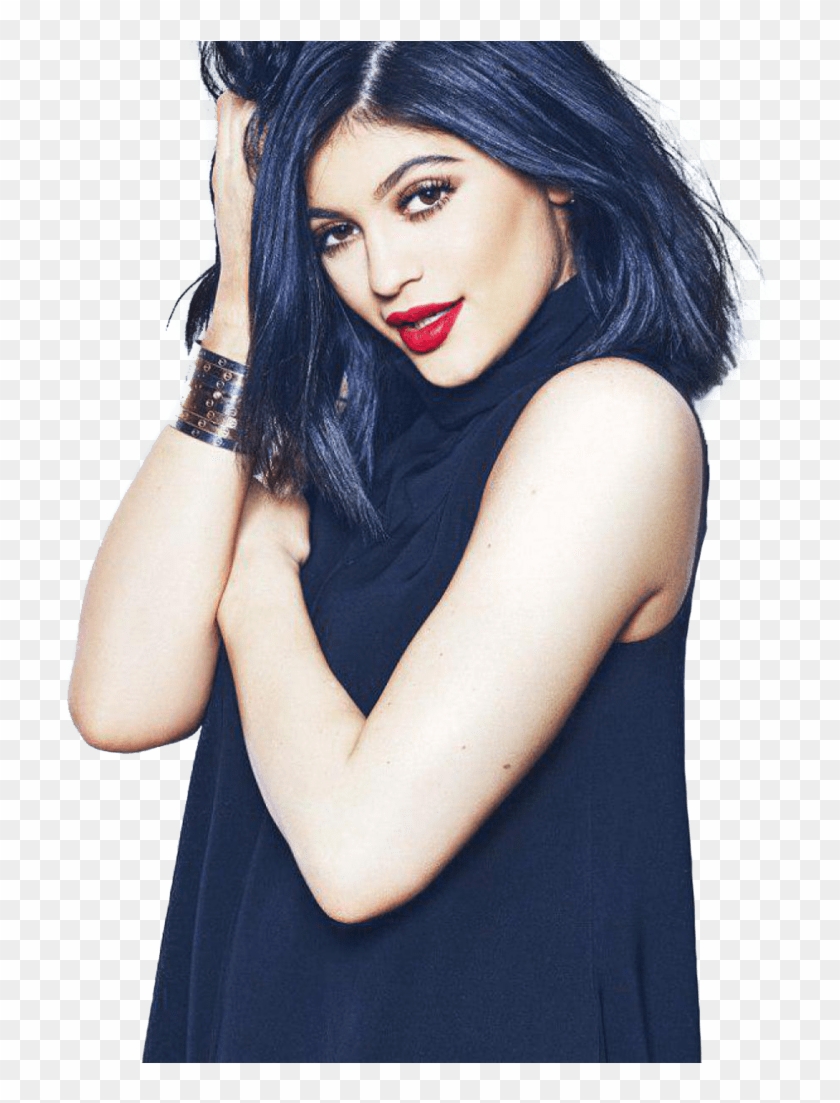 kylie jenner blue hair red dress Blue Hair with Red Outfit: Kylie Jenner's Bold Look