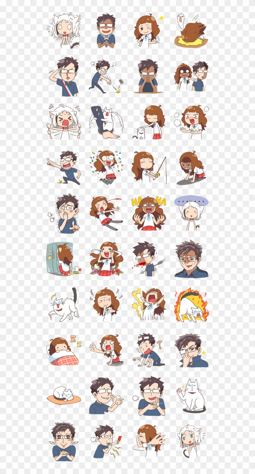 tin tin etc chibi line stickers anime hd png download 562x1500