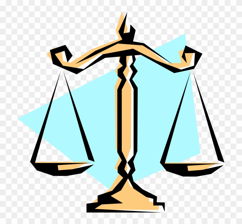 Vector Illustration Of Weighing Scales Force-measuring - Innocent Until