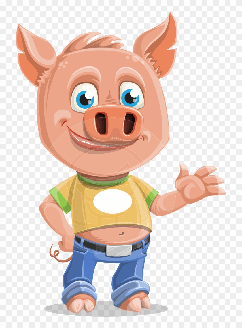 Cute Piglet Cartoon Vector Character Aka Paul The Little - Pig Cartoon Png,  Transparent Png - 957x1060(#6246887) - PngFind