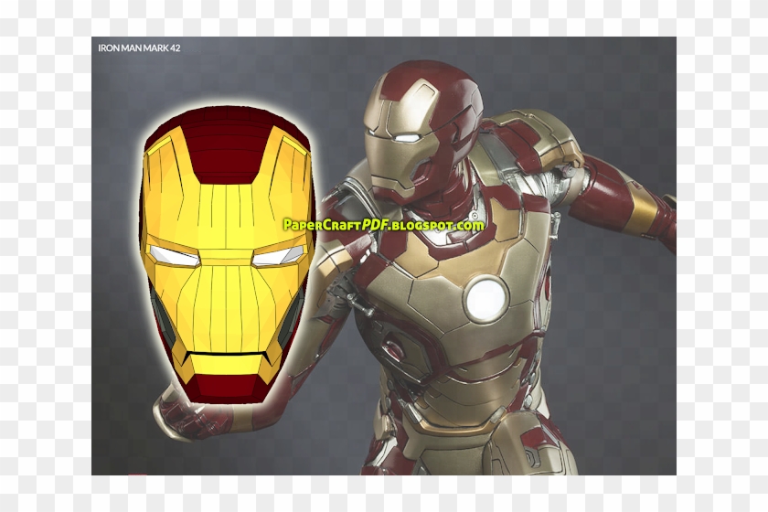 Mark Xlii Helmet Full Life Size Papercraft Model Template Iron Man Mark 42 Model Hd Png Download 640x480 Pngfind