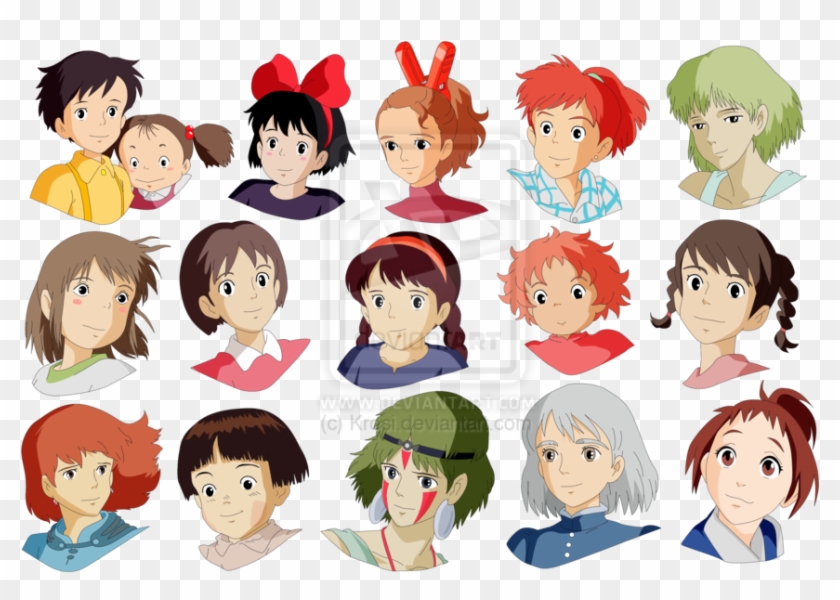 Girls Studio Ghibli By Krosi Female Characters Anime - Studio Ghibli  Filmes, HD Png Download - 900x579(#6292619) - PngFind