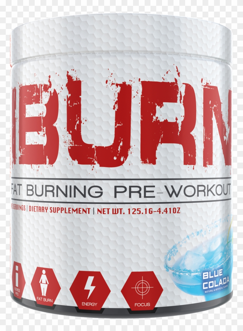 Iburn Preworkout Powder-blue Colada - Badminton, HD Png Download ...