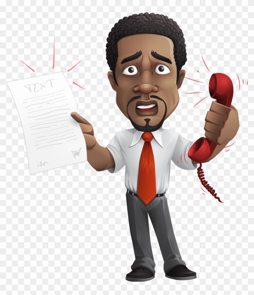 Office Worker Clip Art - African American Businessman Cartoon, HD Png  Download - 920x1024(#6313348) - PngFind