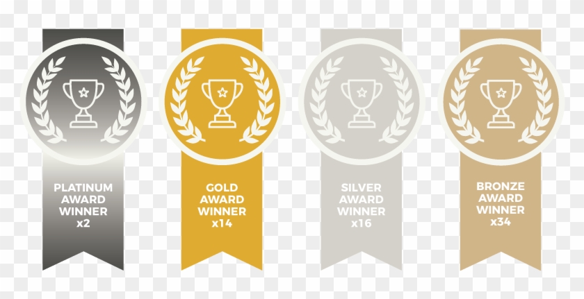 Award Ribbons 17 Platinum Gold Silver Bronze Award Hd Png Download 848x4 Pngfind