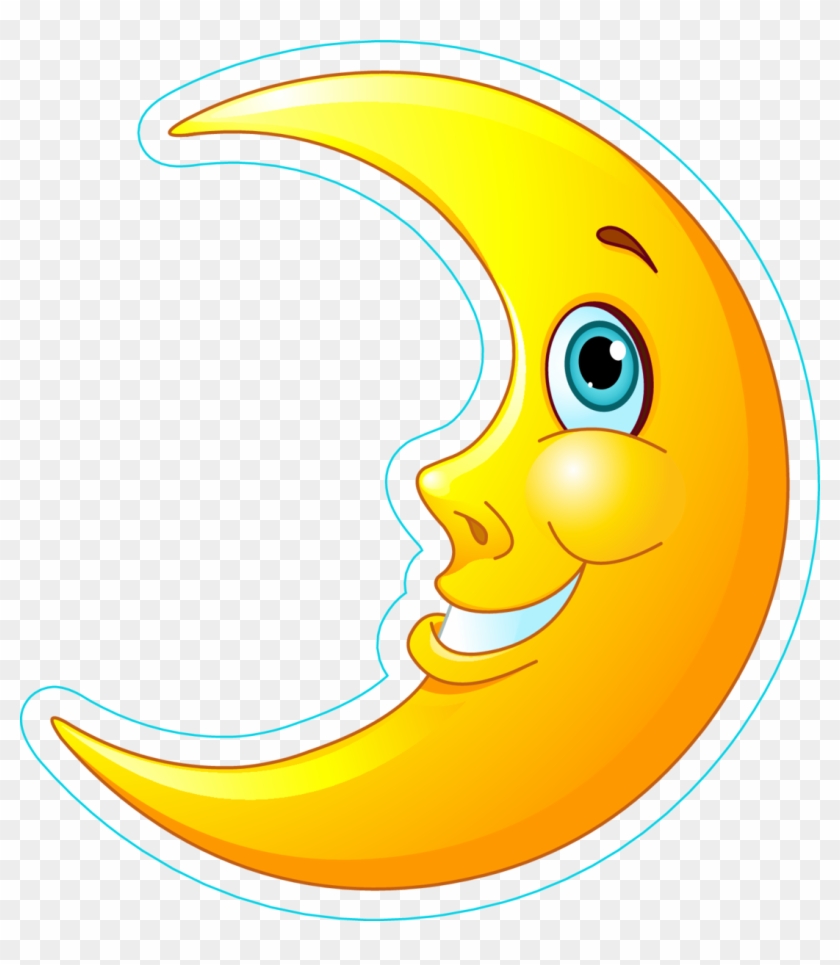 Friendly Moon Sticker - Moon Clipart Cartoon, HD Png Download -  1089x1200(#6331148) - PngFind