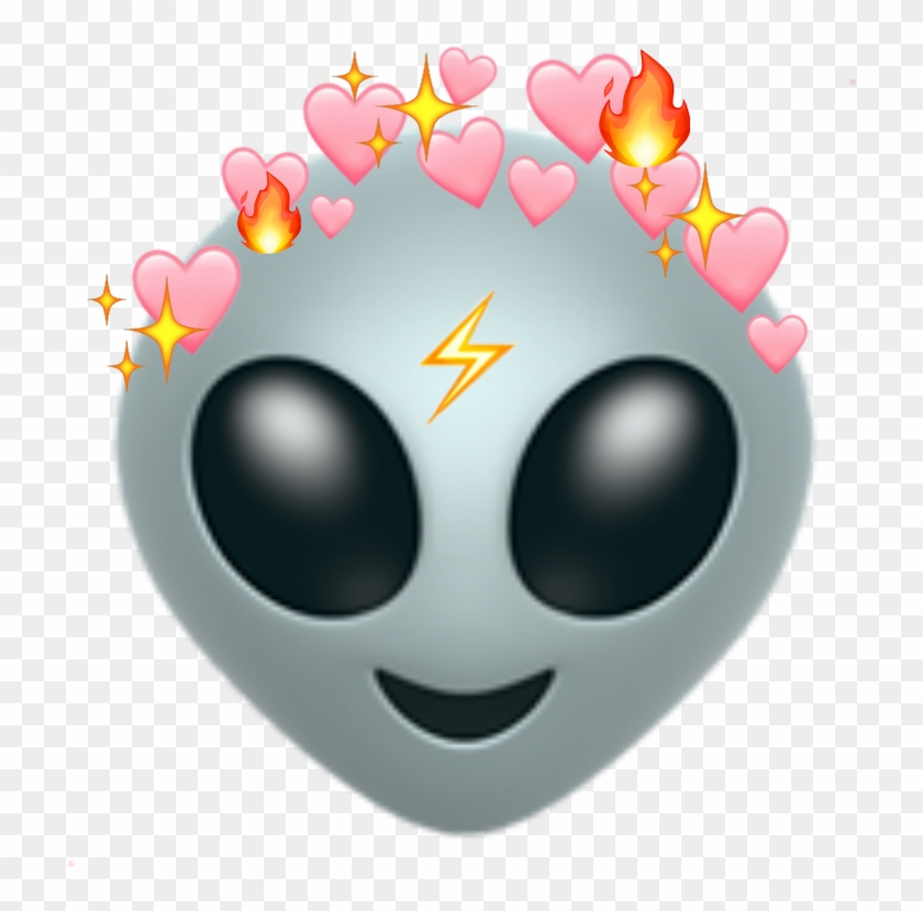 Alien Emoji With Flower Crown