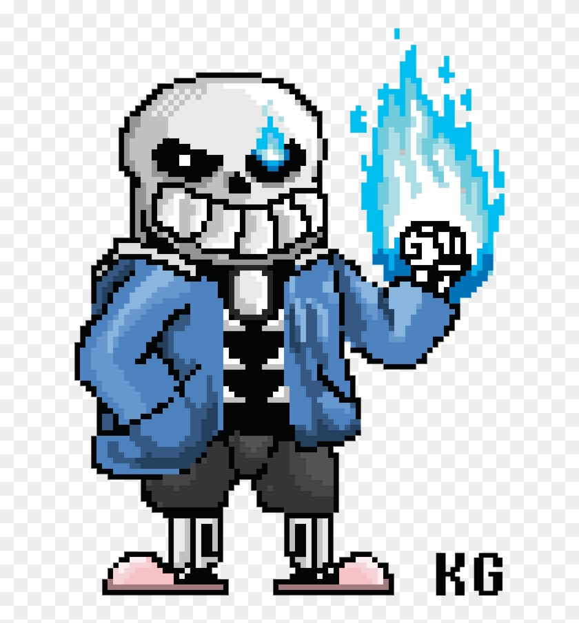 Cool Arcade Drawing Pixel Art With Sans Pixel Art - Blue Eye Sans The  Skeleton, HD Png Download - 660x876(#6344363) - PngFind