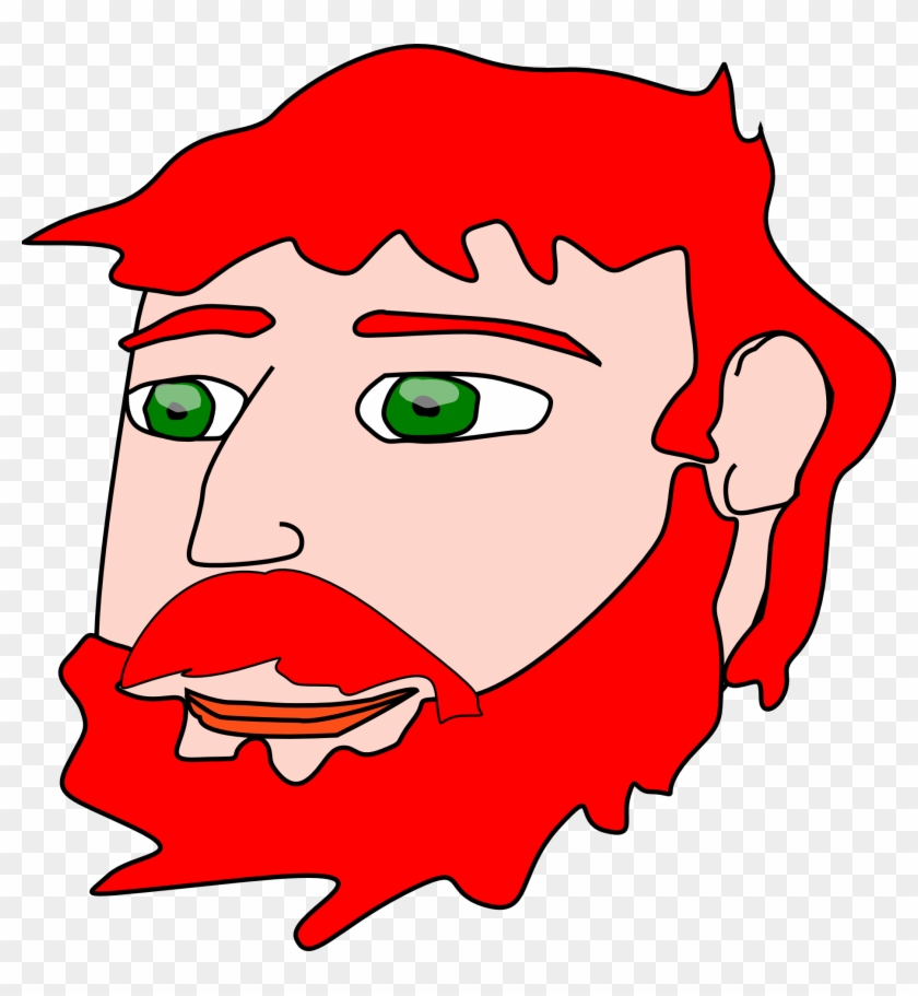 Painted Man With Red Beard - Cartoon Red Haired Guy, HD Png Download -  1850x1920(#6352277) - PngFind