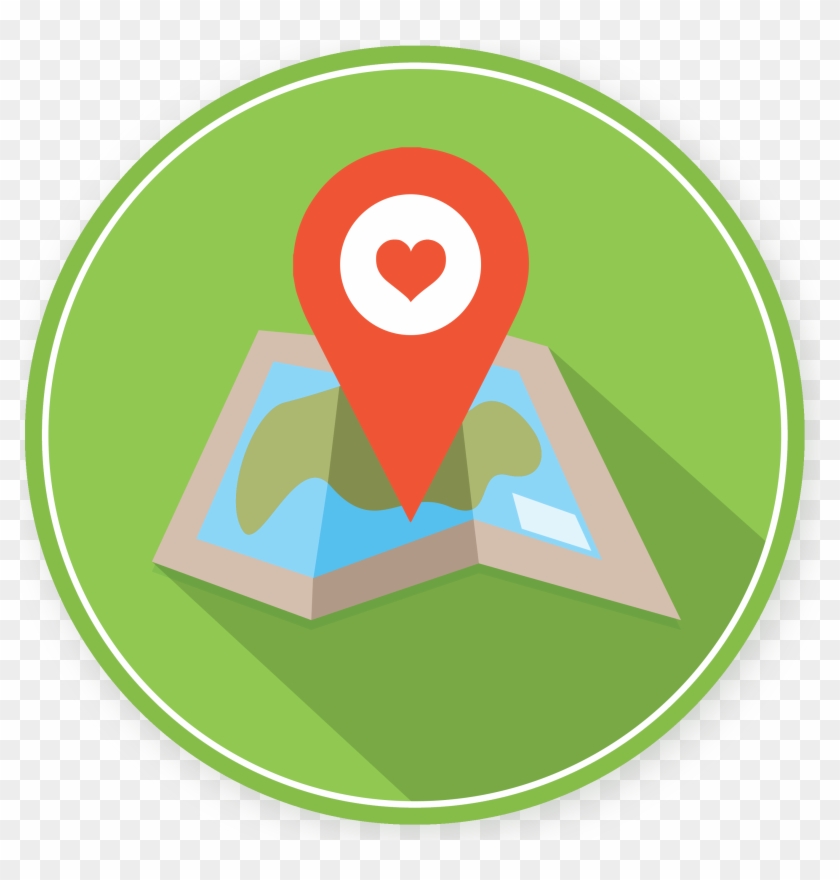 Colourful Map Inspired Vector Illustration Icon Design - Circle, HD Png ...