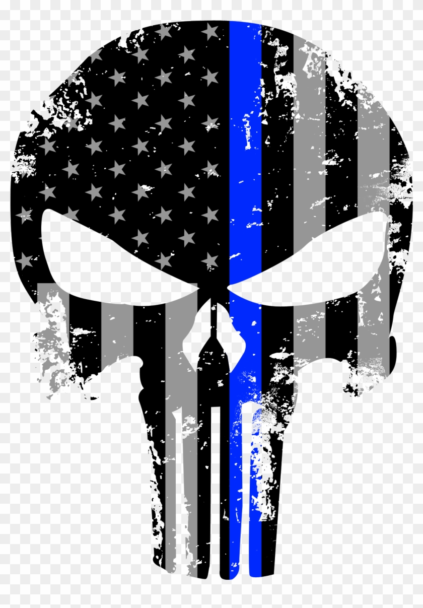 Download Tattered Inch Subdued Us Flag Punisher Skull Reflective Blue Line Punisher Logo Hd Png Download 1325x1797 642897 Pngfind