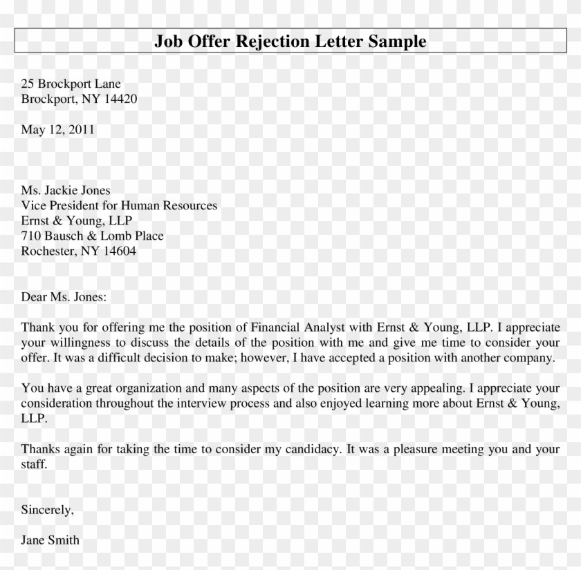 Job Rejection Letter Sample from www.pngfind.com